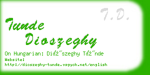 tunde dioszeghy business card